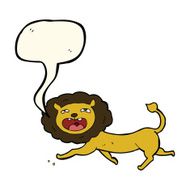 cartoon lion with speech bubble N9