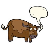 cartoon cow with speech bubble N27
