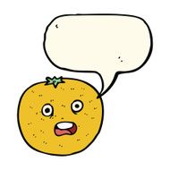 cartoon orange with speech bubble N4