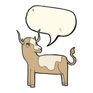 cartoon cow with speech bubble N28