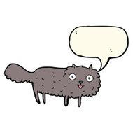 cartoon furry cat with speech bubble N8