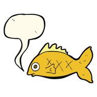 cartoon fish with speech bubble N63