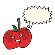 cartoon apple with speech bubble N26