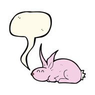 cartoon rabbit with speech bubble N64