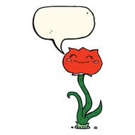 cartoon flower with speech bubble N30