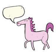 cartoon horse with speech bubble N30