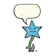 cartoon star flower with speech bubble N7
