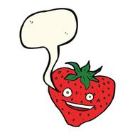 cartoon strawberry with speech bubble N19