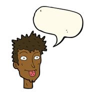 cartoon man sticking out tongue with speech bubble N22
