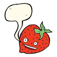 cartoon strawberry with speech bubble N20