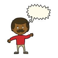 cartoon dad waving with speech bubble N8