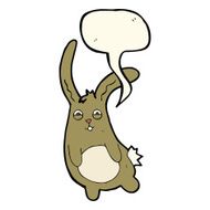 funny cartoon rabbit with speech bubble N8