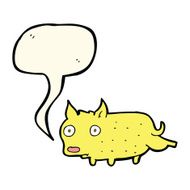 cartoon little dog cocking leg with speech bubble N8