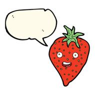 cartoon strawberry with speech bubble N21