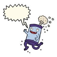 cartoon crazy soda can with speech bubble N7