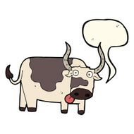 cartoon bull with speech bubble N21