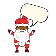 cartoon grumpy santa with speech bubble N8