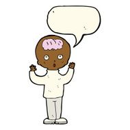 cartoon genius with speech bubble N8