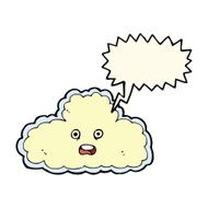 cartoon cloud symbol with speech bubble N7