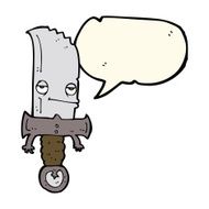 knife cartoon character with speech bubble N4