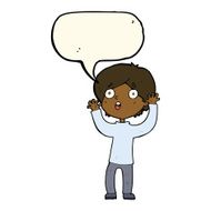cartoon frightened man with speech bubble N62