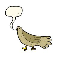 cartoon bird with speech bubble N209
