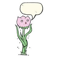 cartoon flower with speech bubble N31