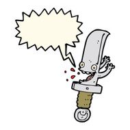 crazy knife cartoon character with speech bubble N7