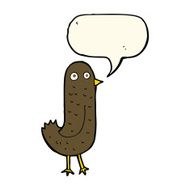 funny cartoon bird with speech bubble N92