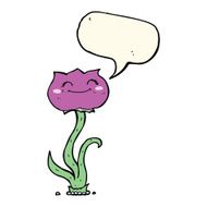 cartoon flower with speech bubble N32