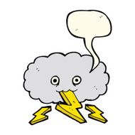 cartoon thundercloud with speech bubble N8