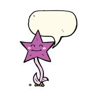 cartoon star flower with speech bubble N8