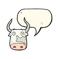 cartoon cow with speech bubble N29