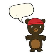 cartoon cute black bear with speech bubble N48