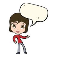 cartoon pointing woman with speech bubble N21