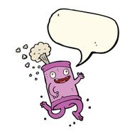 cartoon crazy soda can with speech bubble N8