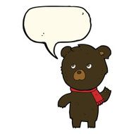 cartoon cute black bear with speech bubble N50