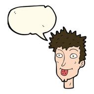 cartoon man sticking out tongue with speech bubble N23