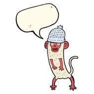 cartoon crazy monkey with speech bubble N7