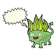 cartoon little demon with speech bubble N20