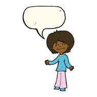 cartoon happy woman with speech bubble N188