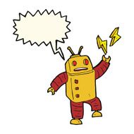 cartoon robot with speech bubble N127