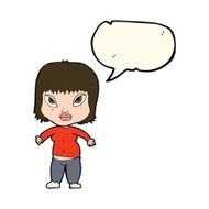 cartoon overweight woman with speech bubble N11