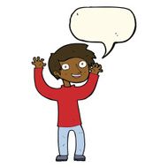 cartoon happy man with speech bubble N340