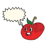 cartoon apple with speech bubble N27