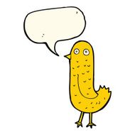 funny cartoon bird with speech bubble N94