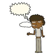 cartoon smoker with speech bubble N7