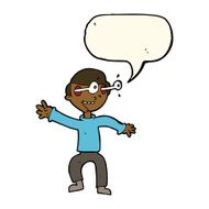 cartoon amazed boy with speech bubble N10