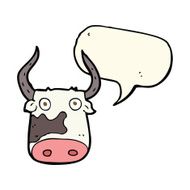 cartoon cow with speech bubble N30