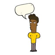 cartoon bored man with speech bubble N30